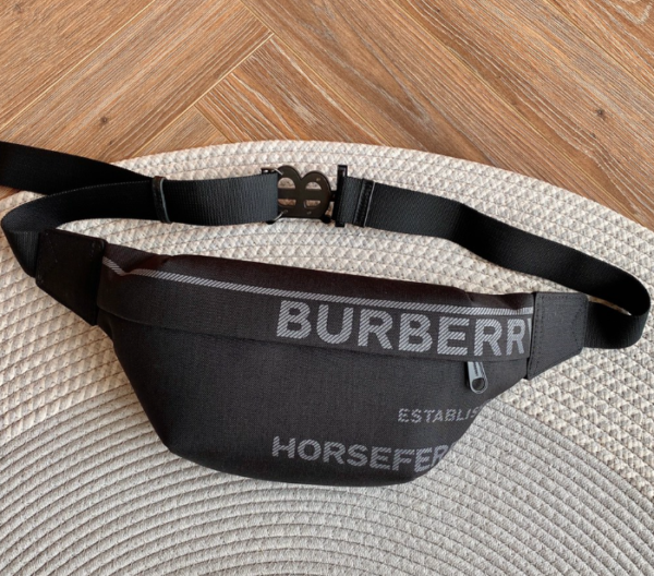 Burberry Small Canvas Horseferry Print Belt Bag - Black