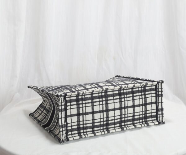 Dior Women Book Tote Cloth Tote Bag - Black/White - Image 4