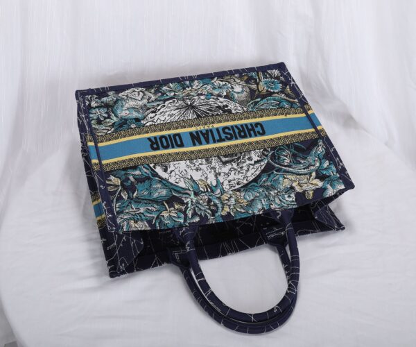 Dior Women Book Tote Cloth Tote Bag - Blue - Image 4