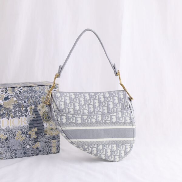 Dior Christian Top Saddle Bag - White - Image 5