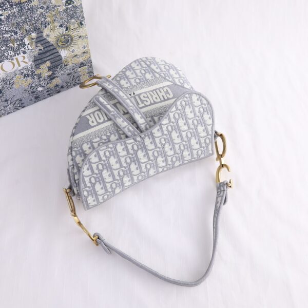 Dior Christian Top Saddle Bag - White - Image 4