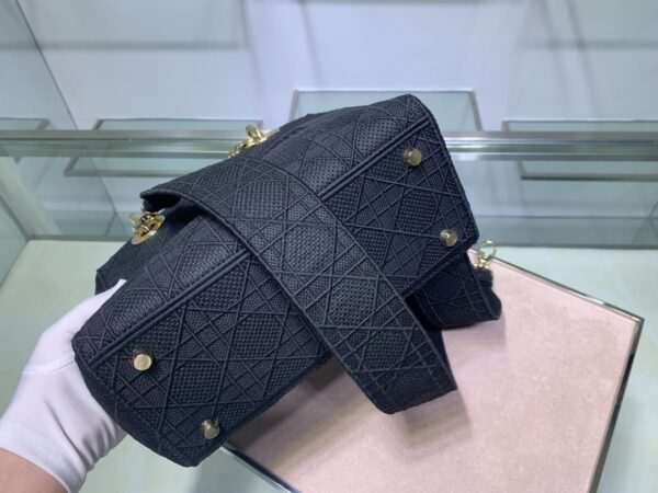 Dior Five-Grid Cannage Pattern D-Lite Handbag - Blue - Image 4