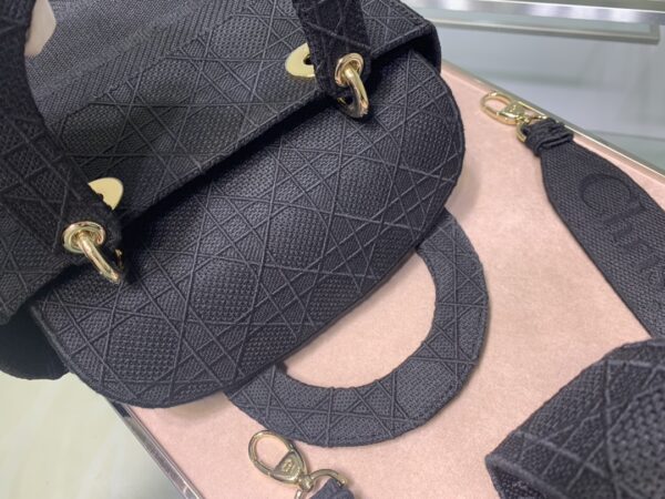 Dior Five-Grid Cannage Pattern D-Lite Handbag - Blue - Image 3