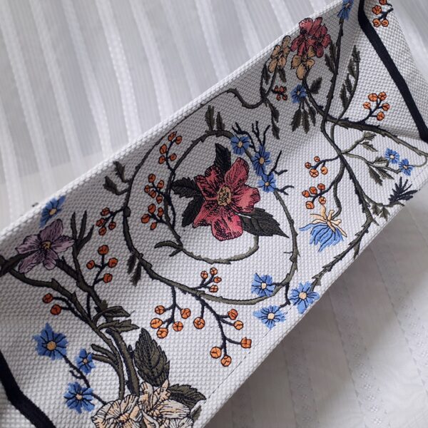 Dior Floral Book Tote Bag - White - Image 4