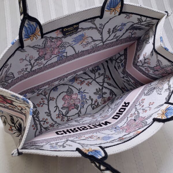 Dior Floral Book Tote Bag - White - Image 3