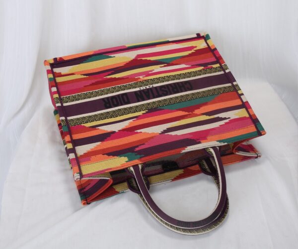 Dior Small Book Tote Multicolor Patchwork Embroidery Handbag - Image 5