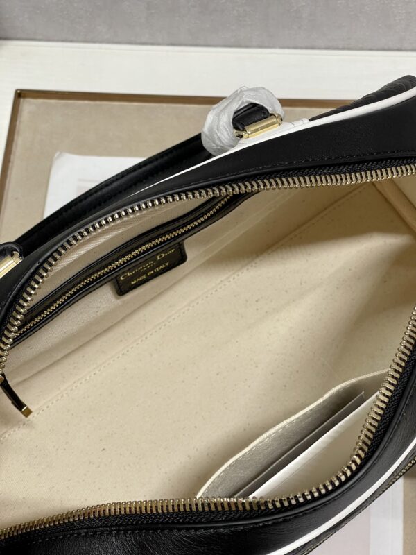 Dior Christian Paris Medium Zipper Handbag - Black - Image 3