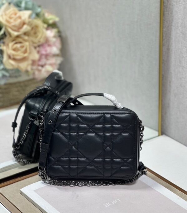Dior Caro Box Chain Handbag - Black - Image 5