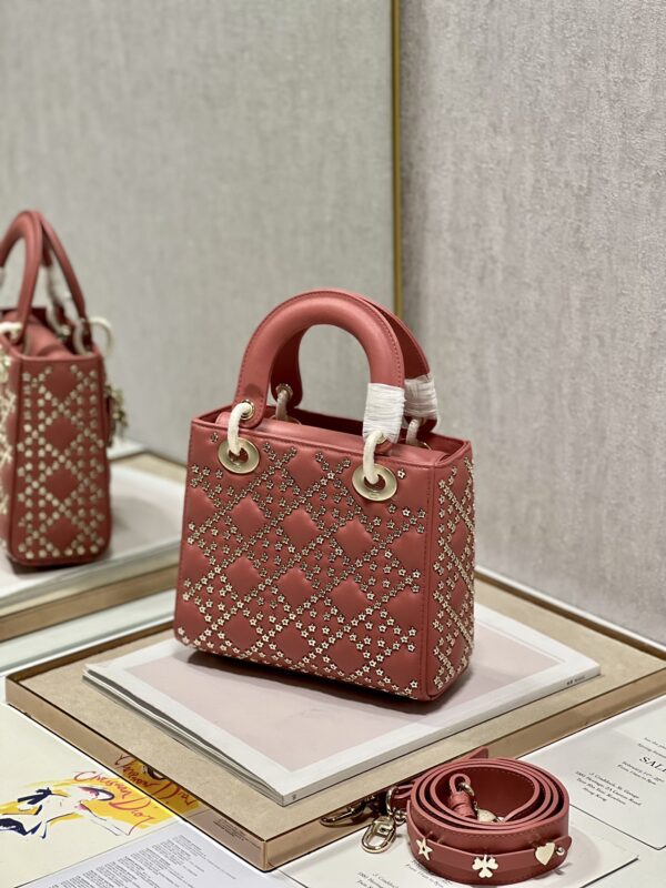 Dior Mini Lucky Star Shaped Rivet Beads Handbag - Red - Image 5