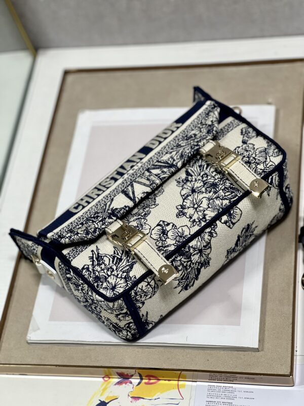 Dior Christian Paris Messenger Bag - Octagonal Star Blue - Image 4