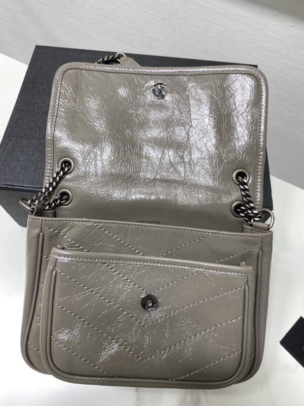 YSL Saint Laurent's Niki's Small Handbag - Light Gray - Image 4