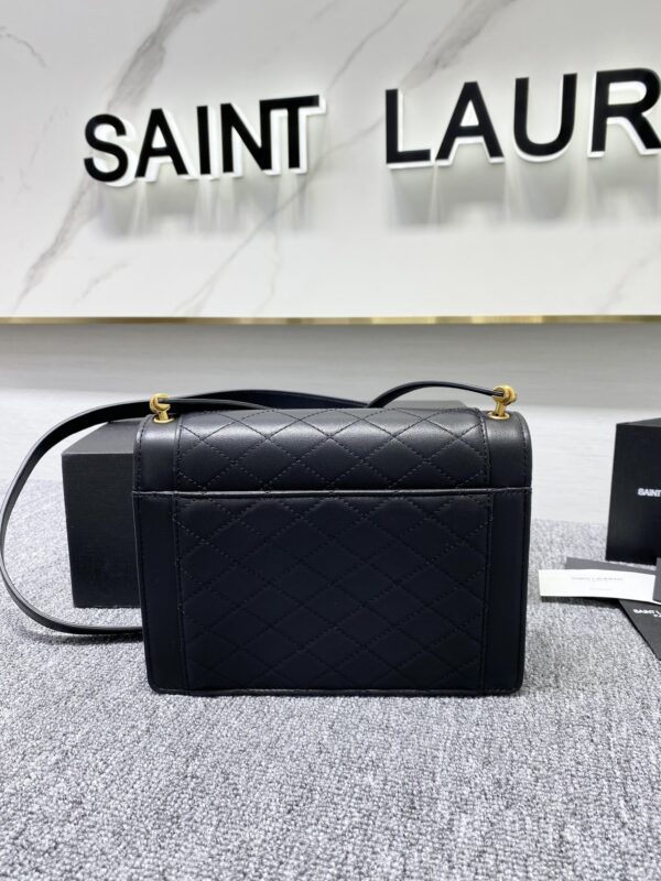 YSL Yves Saint Laurent’s Lambskin Rhombus Handbag - Black - Image 5