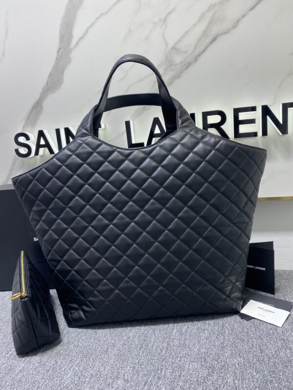 YSL Yves Saint Laurent's High-Grade NAPPA Handbag - Black - Image 4