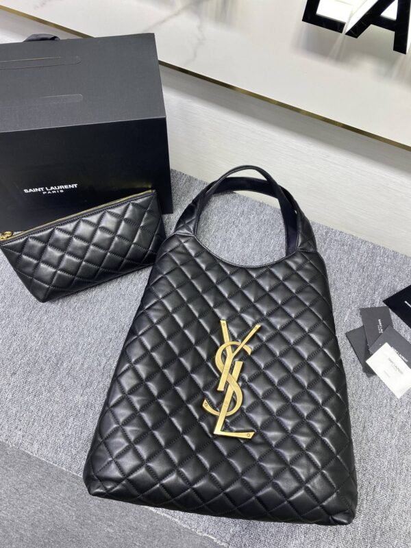 YSL Yves Saint Laurent's High-Grade NAPPA Handbag - Black - Image 5
