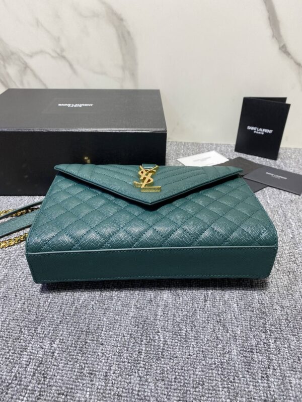 YSL Classic Grid Messenger Bag - Sea Green - Image 4