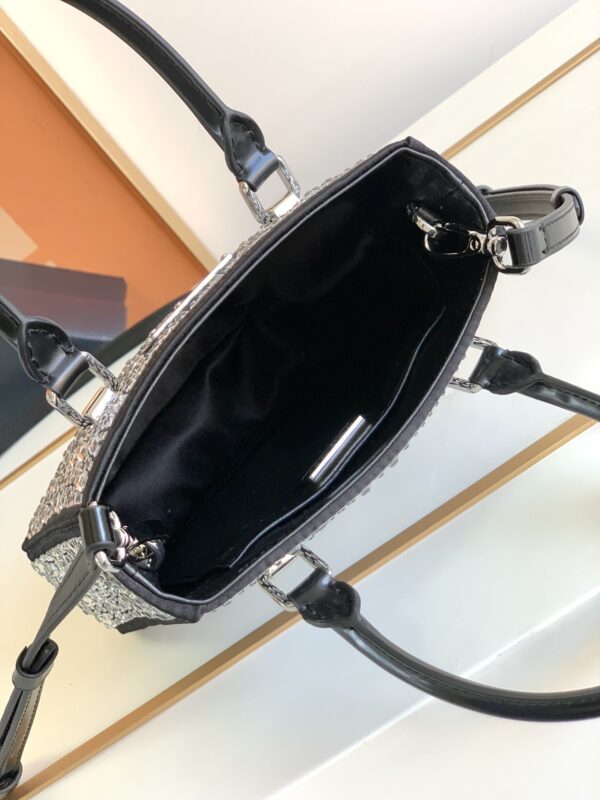 Prada Mini Diamond Tote Bag - Black/White - Image 2