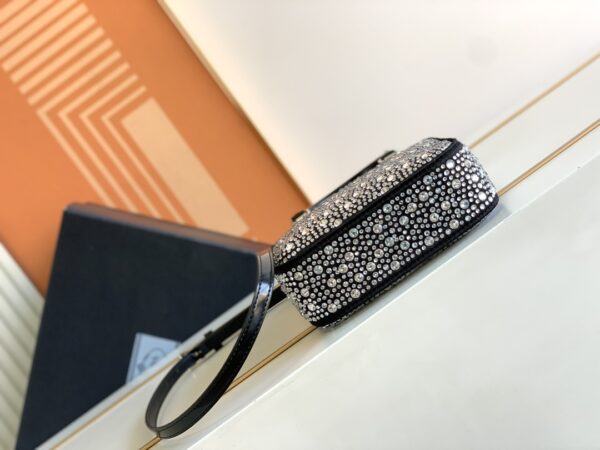 Prada Mini Diamond Tote Bag - Black/White - Image 3