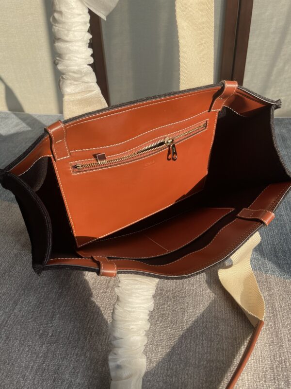 Chloe Woody Large Tote Bag - Brown - Image 5