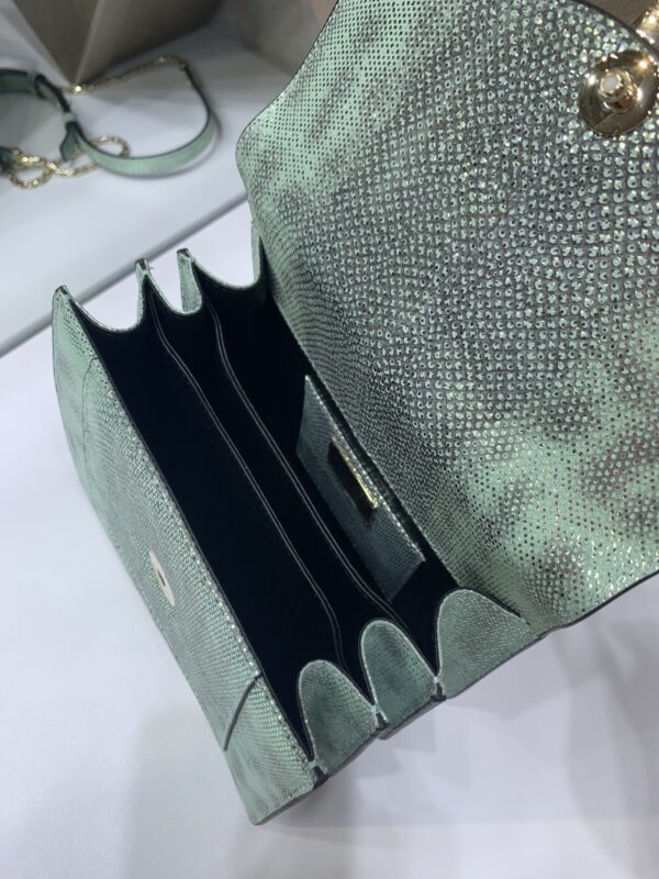 Bulgari Water Snake Skin Snake Head Large Bag - Green - Image 2