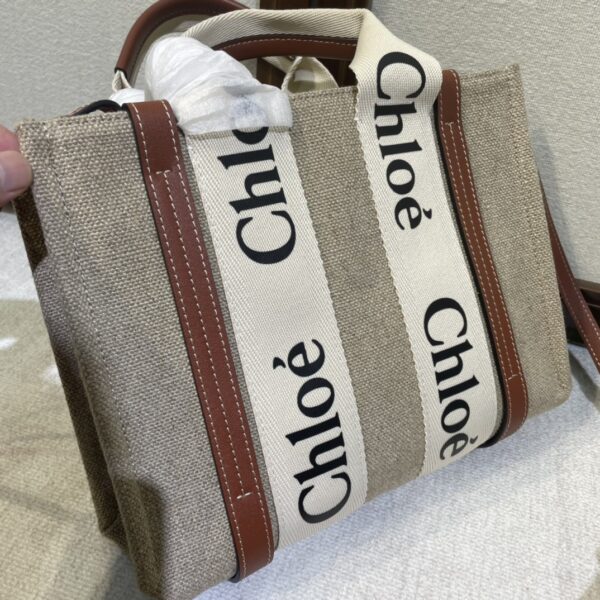 Chloe Woody Small Shoulder Strap Tote Bag - Brown - Image 4