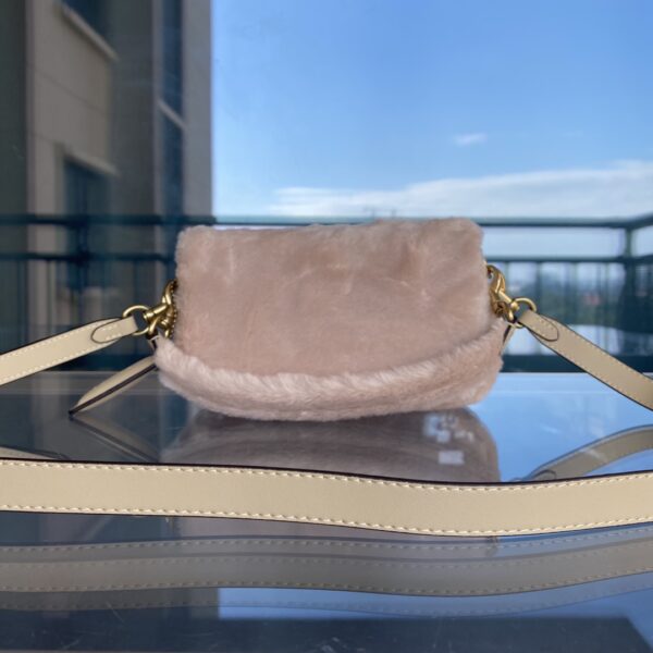 Coach Shearing Tabby Small Furry Little Cutie Handbag - Cream - Image 4