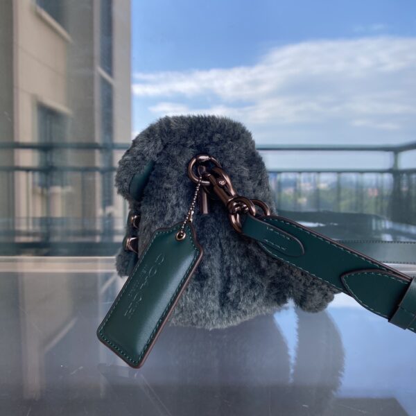 Coach Shearing Tabby Large Furry Little Cutie Handbag - Blue - Image 4