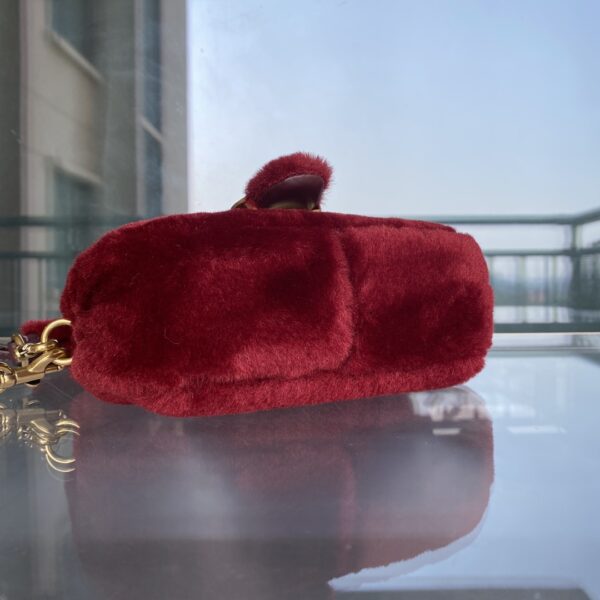 Coach Shearing Tabby Small Furry Little Cutie Handbag - Red - Image 3