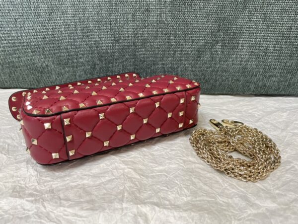 Valentino Small Sheepskin Classic Studded Handbag - Red - Image 4