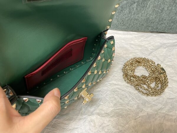 Valentino Small Sheepskin Classic Studded Handbag - Green - Image 2