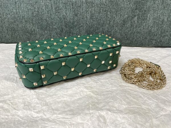 Valentino Small Sheepskin Classic Studded Handbag - Green - Image 3