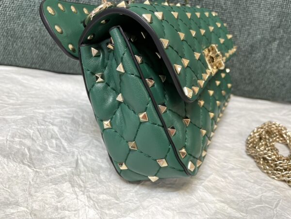 Valentino Small Sheepskin Classic Studded Handbag - Green - Image 5