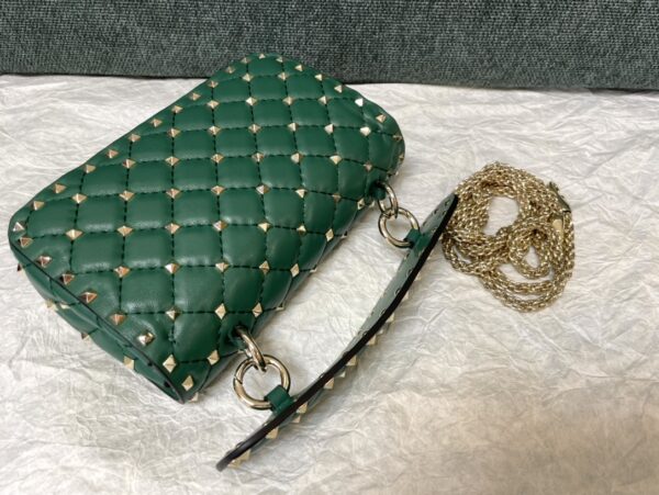 Valentino Small Sheepskin Classic Studded Handbag - Green - Image 4