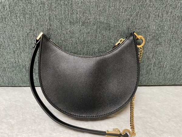 Valentino Mini Palm Print Calfskin Hobo Armpit Bag - Black - Image 5
