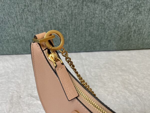Valentino Mini Palm Print Calfskin Hobo Armpit Bag - Cream - Image 5