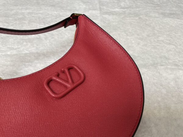 Valentino Mini Palm Print Calfskin Hobo Armpit Bag - Pink - Image 2