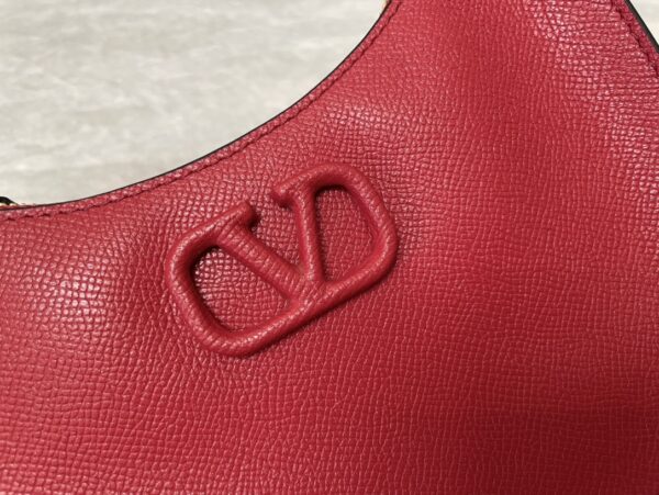 Valentino Mini Palm Print Calfskin Hobo Armpit Bag - Pink - Image 3
