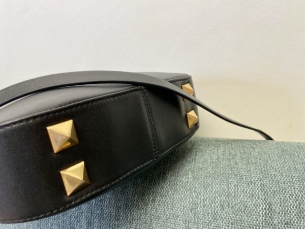 Valentino Studsign Calfskin Hobo Handbag - Black - Image 4