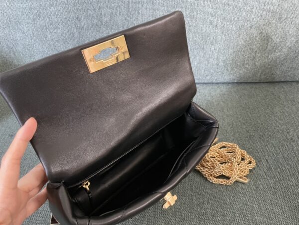 Valentino Enamel Large Stud Bag - Black - Image 3