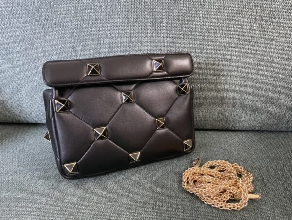 Valentino Enamel Large Stud Bag - Black - Image 2