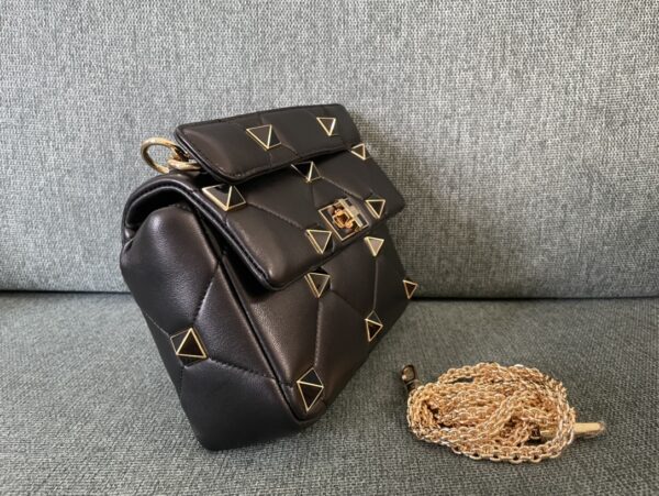 Valentino Enamel Large Stud Bag - Black - Image 5