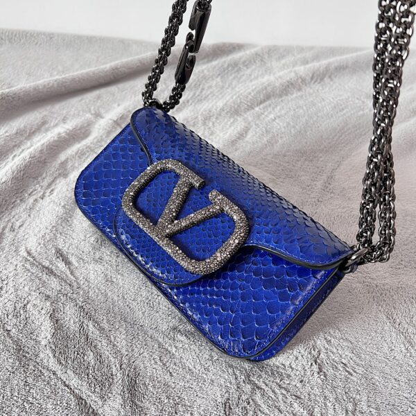 Valentino Mini Locò Crystal Decorated Handbag - Royal Blue - Image 2