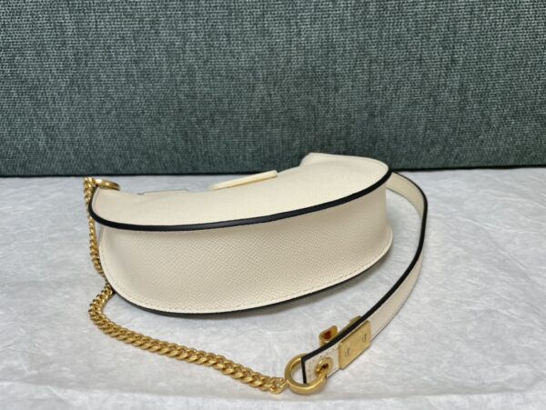 Valentino Mini Palm Print Calfskin Hobo Armpit Bag - White - Image 3